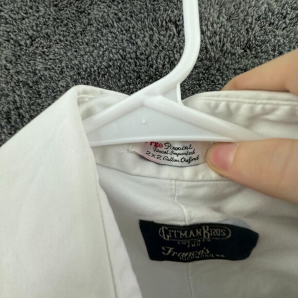 Gitman Bros For Franco’s VA Long Sleeve Button Up Shirt Men’s White TTX 15.5 35 - Picture 9 of 15